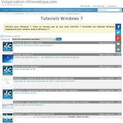Tutoriels Windows 7