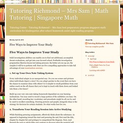 Singapore Math: Five Ways to Improve Your Study