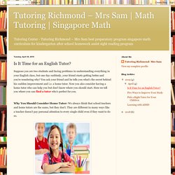 Singapore Math: Is It Time for an English Tutor?