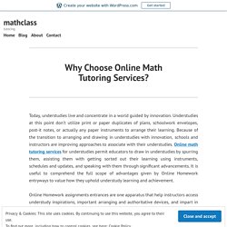 Why Choose Online Math Tutoring Services? – mathclass