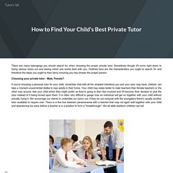 How to Find Your Child's Best Private Tutor