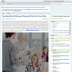 tutorssa [licensed for non-commercial use only] / Top Benefits Of Hiring A Personal Tutor For Your Kids