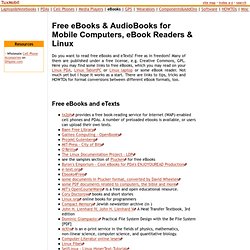 Free eBooks & AudioBooks for Mobile Computers, eBook Readers & Linux