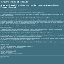 Twain's Rules of Writing