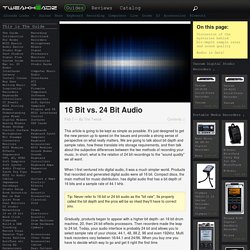16 Bit vs. 24 Bit Audio