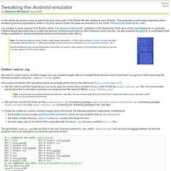 Tweaking the Android emulator - Stephane's Homepage