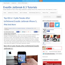 Top Cydia Tweaks After Evasi0n iOS 6.1 Jailbreak iPhone 5 And More