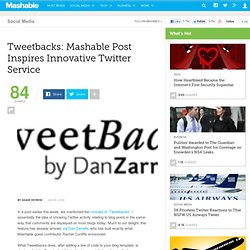 Tweetbacks: Mashable Post Inspires Innovative Twitter Service