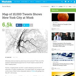 Map of 10,000 Tweets Shows New York City at Work