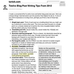 Twelve Blog Post Writing Tips From 2012