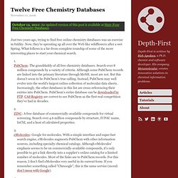 Twelve Free Chemistry Databases