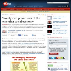 Twenty-two power laws of the emerging social economy
