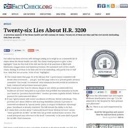 Twenty-six Lies About H.R. 3200