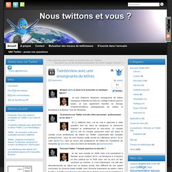 Twinterview avec une enseignante de lettres