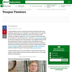 Tongue Twisters for English as a Second Language Students