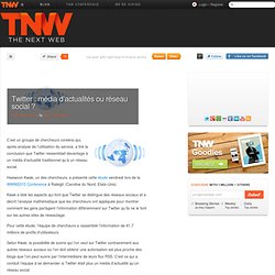 Twitter : média d’actualités ou réseau social ?