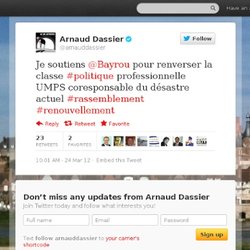 Arnaud Dassier: Je soutiens @Bayrou pour r