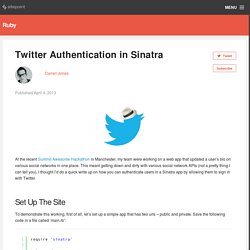 Twitter Authentication in Sinatra