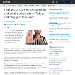 Feds issue rules for social media and small screen ads — Twitter and bloggers take note