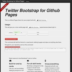 Twitter Bootstrap for Github Pages
