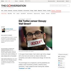 Did Twitter censor Occupy Wall Street?