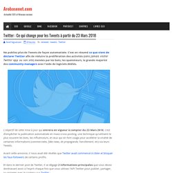 Twitter : Ce qui change pour les Tweets à partir du 23 Mars 2018