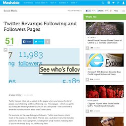 Twitter Revamps Following and Followers Pages