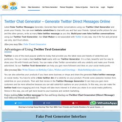 Twitter Chat Generator - Fake Twitter Direct Message Generator
