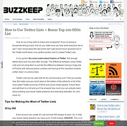 How to Use Twitter Lists + Bonus Top 100 SEOs List