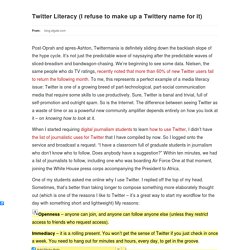 Twitter Literacy (I refuse to ...