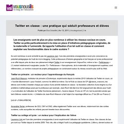 Twitter en classe : une pratique qui séduit professeurs et élèves