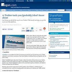 11 Twitter tools you (probably) don't know about
