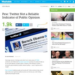 Pew: Twitter Not a Reliable Indicator of Public Opinion