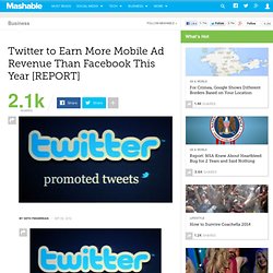 Twitter to Earn More Mobile Ad Revenue Than Facebook This Year [REPORT]