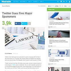 Twitter Sues Five Spamming Sites