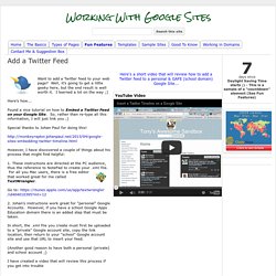 Add a Twitter Feed - Working With Google Sites