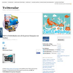 TOP 70 TwitteRadar 2011 de la presse française sur Twitter