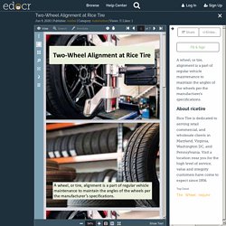 Two-Wheel Alignment at Rice Tire