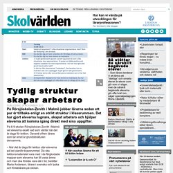 Tydlig struktur skapar arbetsro