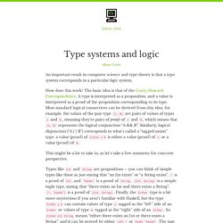 Type systems and logic
