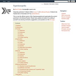 Typeclassopedia