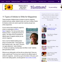 11 Types of Magazine Articles to Write for Magazines