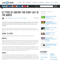 31 Types of Blog Posts for Every Day of the Month