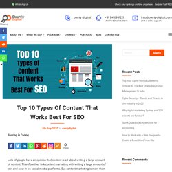 Top 10 Types Of Content That Works Best For SEO - Ownly Digital