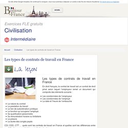 Les types de contrats de travail en France - Intermédiaire - Civilisation Française