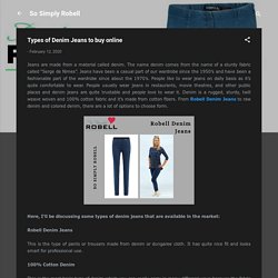 Types of Denim Jeans to buy online