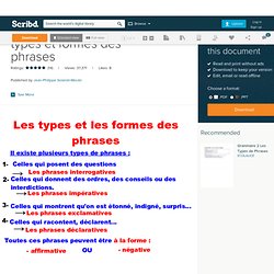 types et formes des phrases