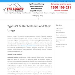 Types Of Gutter Materials And Their Usage - The Legend GS