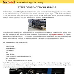 TYPES OF BRIGHTON CAR SERVICE
