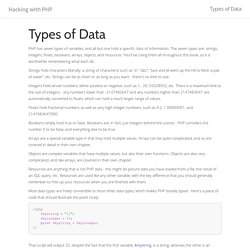 Types of Data – Hacking with PHP